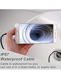 Endoscopio para Android, cable de 23 pies 2 MP HD Borescopio cámara de inspección con 6 luces LED ajustables, 1 impermeable Snake Sewer cámara para Android, Windows y dispositivo MacBook