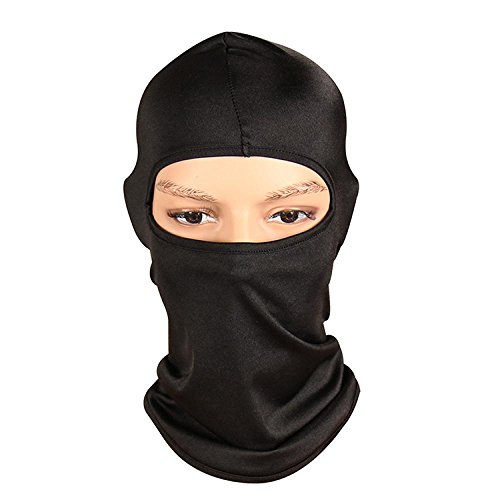 Cycling Balaclava VibolaOutdoor Ski Motorcycle Full Face Mask Neck Ultra Thin (Black)