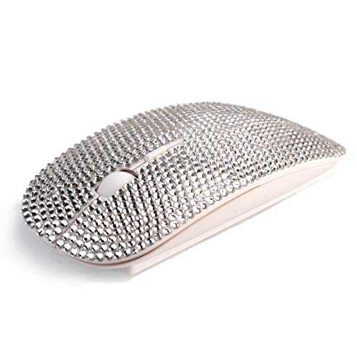 SA Bling Wireless Mouse Sparkly , Silver Rhinestone Glitter Computer
