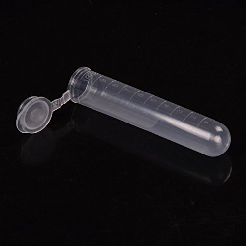 Buytra 100 Pack 10ML Plastic Lab Test Tube Vial Sample Container Centrifuge Tube with Snap Cap, Graduated, No-Leak