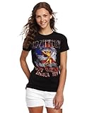FEA Juniors Led Zeppelin America 1977 Tissue Tee, Black, Medium