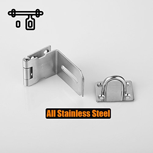 JQK Door Hasp Latch 90 Degree, Stainless Steel Safety Angle Locking