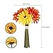6PCS Artificial Flowers, 8.7'' Gerbera Daisies Silk Flowers Realistic Real Touch Fake Daisy Mum Flowers Chrysanthenum,Sunflowers Bouquet With Flocking Stems Gerber Daisy Fall Flowers for Home Decor