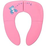 Qteland Easy-to-Store Folding Portable Potty Seat for Baby (Pink)