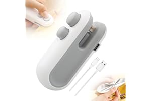 FANSUIT Mini Bag Sealer, 2024 New 2 in 1 Usb Rechargeable Chip Bag Sealer Heat Seal, Portable Handheld Rechargeable Vacuum Food Sealer Bag Sealing Machine for Snacks Chips Fresh Storage (White)