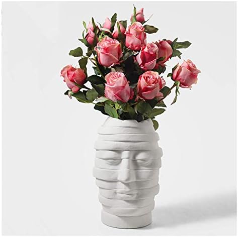 モダンフェイスセラミック花瓶 セラミック花瓶装飾 クリエイティブな花瓶装飾装飾品 パーティーウェディング用のアイデアギフト花瓶 人気海外一番 色 白 サイズ 花付き