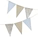Ling's Moment 15pcs Paper Banner Flags Triangle Flags Banner Vintage Style Pennant Banner for Wedding, Baby Shower, Event & Party Supplies, Photograph Props(Gray+Pastel Blue+Silver Glitter)