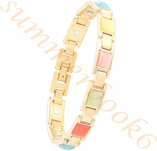 Women Magnetic Therapy Opal Bracelets Health Copper Zinc Alloy Bracelet Pain Relief for Arthritis (Colour)