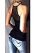 Mitario Femiego Women Sexy Slim Fit Gauze Low-Cut Bodycon Tank Party Clubwear Shirt Black MM