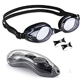aegend Swim Goggles with Clear Vision Anti-Fog UV Protection No Leaking Swimming Goggles for Men Women Adult Youth Triathlon 3 Sizes Replaceable Nose Pieces and Free Protection Case