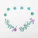 Rainlemon® Glitter Mermaid Happy Birthday Banner Under The Sea Girl Birthday Party Decoration