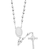 My Daily Styles Rosary Beads Catholic for Men - Crucifix Pendant with a Virgin De Guadalupe Medal - Stainless Steel Religious Necklace - Spiritual Emblem of Valor, Faith, & Hope