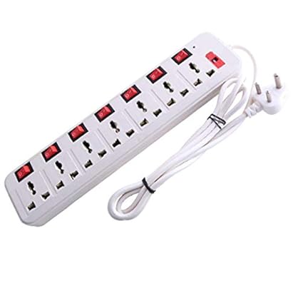 Meralite 7+7 White Powerstrip Extension Board (Cord Length: 2m)