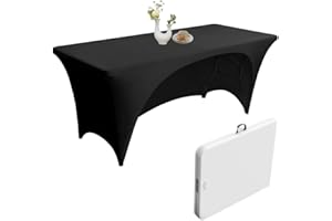 Urby Elastic Table Clothes for 6 Foot Rectangle Tables Fits 6ft Folding Tables Heavy Duty Stretchy Wrinkle Resistant Spandex 