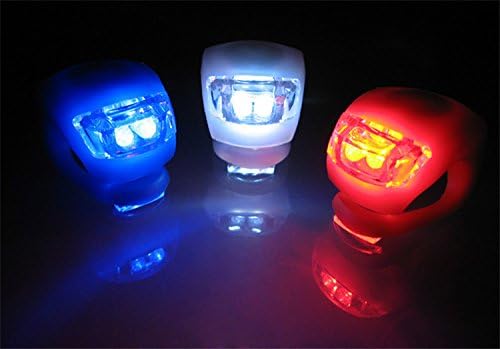 Ferbixo New LED Silicone Bike Bicycle Cycling Frog Front Rear Lamp Head Light Safety Warning (Red&amp;White LED) 4 Pack