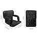 AceLife Stadium Seat Portable Adjustable Reclining Bleacher Chair with Padded Cushion and Armrest with 2 Pockets, Black