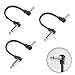 M MAKA Flat Low Profile Guitar Patch Cable 6 inch for Effects Pedals, 1/4 inch Right-Angle, Black, 3-Pack New Version
