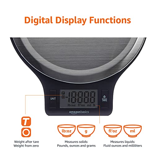 Amazon Basics Digital Kitchen Scale with LCD Display, Batteries ...