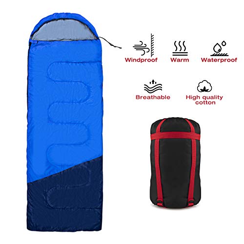 FLYSBA Sleeping Bag, Waterproof Bags Perfect for Backpacking, Camping, Or Hiking, Lightweight and Compact, Great for 3 Season Warm & Cool Weather, Indoor & Outdoor Use