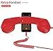 Feeko Retro Handset, Cell Phone Handset Retro Telephone Handset Radiation Proof Handset Receiver 3.5mm for iPhone, iPad, Smartphone, Computer (Red)