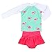 Baby Girls Kids 2Pcs Long Sleeve Flamingo Swimsuit Rash Guard Bathing Suit UPF 50+ UV, Green, 2-3 Years