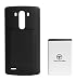 Techorbits 6000mAh Li-ion Extended Battery pack for LG G3 + Back Cover, D851(T-Mobile), D850(AT&T), VS985(Verizon), LS990(Sprint), fits BL-53YH - 3 Years Warranty - Black replacement