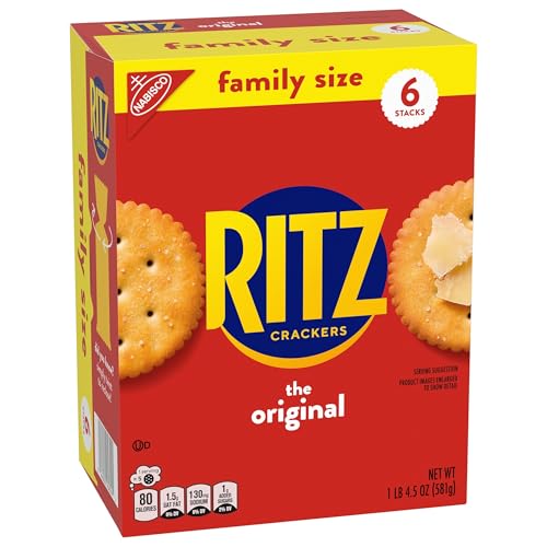 RITZ ORIGINAL CRACKERS, SNACKS FOR KIDS AND ADULTS, LUNCH SNACKS, FAMILY SIZE, 20.5 OZ