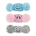 FakeFace Cute Unisex Kids Boys Girls Cartoon Smile Face embroidered Soft Cotton Stetchy Winter Plush Anti Dust Earloop Mouth Face Warm Mask Dustproof Windproof Earmuff Masks Set of 3pcs