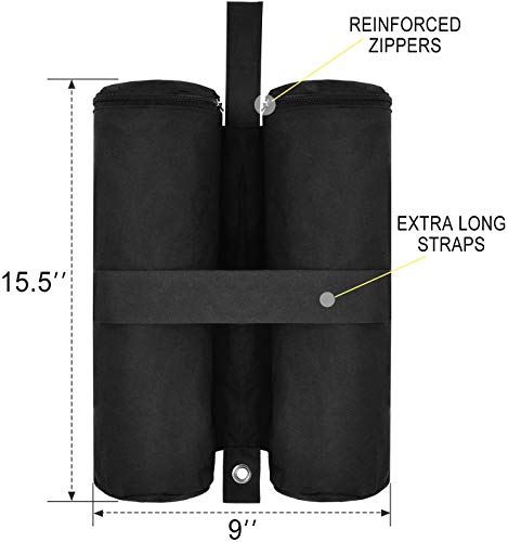 4-Pack Canopy Heavy Weight Sand-Bags for Instant Legs with Zippered - Pop Up Canopy Outdoor Sun Shelter Tents