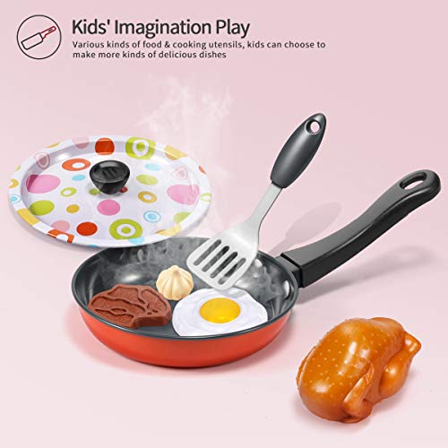 Geyiie Play Kitchen Pots and Pans Sets for Kids, 27 PCS Toddler Kitchen