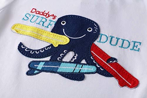 Toddler Boys Cotton Clothing Sets Short Sleeve Tee and Shorts Octopus Size 2 - Thumbnail 5