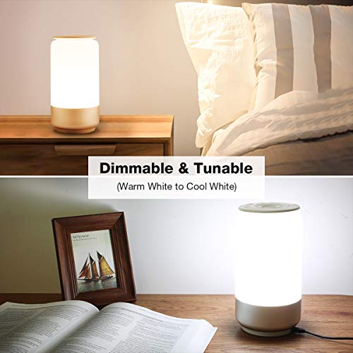 Lepro Smart Table Lamp for Bedroom Bedside Lamp Works with Alexa Google Home, Tunable White