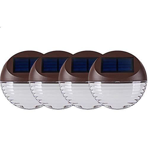 Solar Step Deck Lights - 4 Pack Outdoor Wireless Solar Dock Pathway Road Marker Warm Light for Garden Path Stair Wall Driveway Lighting