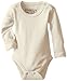 L'ovedbaby Unisex-Baby Newborn Organic G'loved-Sleeve Bodysuit, Beige, 0/3 Months