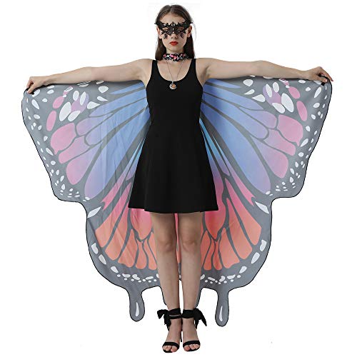 Motiloo Butterfly Wings for Women, Butterfly Shawl Costume Accessory Monarch Butterfly Shawl Cape Halloween Christmas Costume