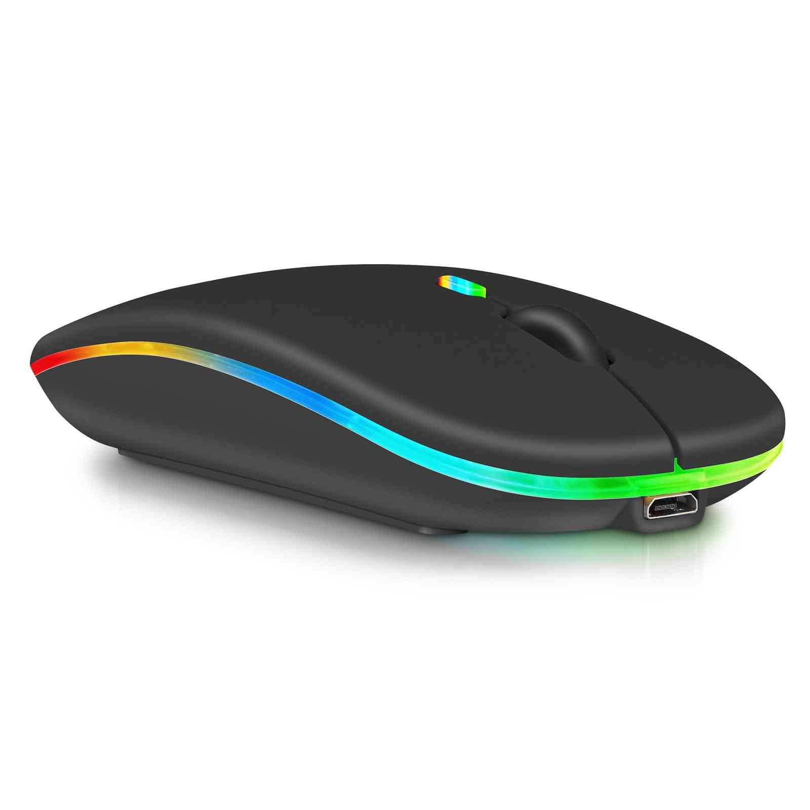 UrbanX 2.4GHz & Bluetooth Mouse Rechargeable Wireless Mouse for Amazon Fire HD 10/ Plus/Max 11 & All Kindle Devices Wireless Mouse for Laptop/PC/Mac/pro/Tablet/Android -RGB LED Onyx Black