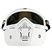 KKmoon Mortorcycle Mask Detachable Goggles and Mouth Filter for Open Face Helmet Motocross Ski Snowboard (White)
