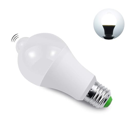 ZHEDAN Bombilla De Sensor De Luz Pir 10w Luz Led, Blanco Frío ...