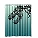Fangkun Custom Dinosaur Skull Printed Shower Curtain - Polyester Fabric Halloween Bath Curtains Set - 12PCS Shower Hooks - 72 x 72 inches