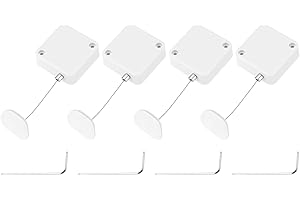 MECCANIXITY 4.9 ft Retractable Cable Lock with Adhesive Arc Patch Remote Control Security Lock with Adjustable Cord Tether An