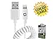 Cellet Lightning to USB Charging and Data Sync Cable for iPhone 7, 6, and All Other Lightning Devices- Coiled - 8 Pin -Apple MFI Certified - White