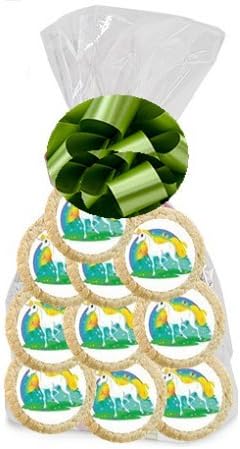 BakeryAnyWhere 12pack Unicorn and Rainbows Birthday Party Favor Edible Photo Cookies