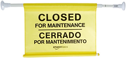 AmazonBasics Site Safety Hanging Sign, Closed For Maintenance, Bilingual, 6-Pack