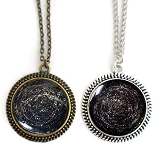 Constellation Star Chart Pendant Necklace - Northern or Southern Hemisphere (3. Antique Silver Northern Hemisphere)
