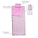 Wildkin Kids Sleeping Bag – Roll-Up Design with Storage Bag for School, Travel & Camping - Pink and Gold Stars