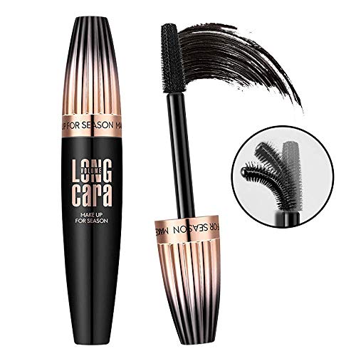 AsaVea 4D Silk Fiber Eyelash Mascara Natural Thickening and Lengthening Mascara, Instant, Waterproof, Long-lasting