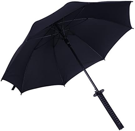 Samurai Umbrella,Katana Style,Knife Straight Handle Hand Open Sunny and Rain Day Windproof and Waterproof Umbrella for Boys/Men