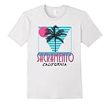 Mens Sacramento California T Shirt Retro Cool Large White