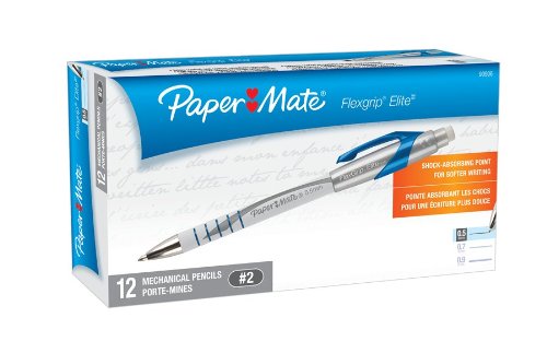 Paper Mate Flexgrip Elite 0.5mm Mechanical Pencils, 12 Red Barrel Pencils (90906)