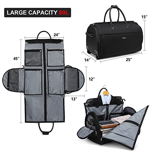 Modoker Rolling Garment Bags, Large Garment Duffle Bag with Wheels, 3
